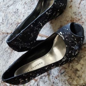 Chinese Laundrey Black with sequins heels